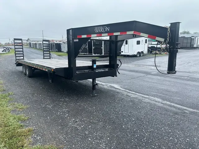 2021-Quality-8.5-x-24-Gooseneck-Equipment-Trailer-7K-Axles-Beavertail-Ladder-Ramps-1-1.webp 2021 Trailer Baron 8.5 x 24 Gooseneck Equipment Trailer - Image 1