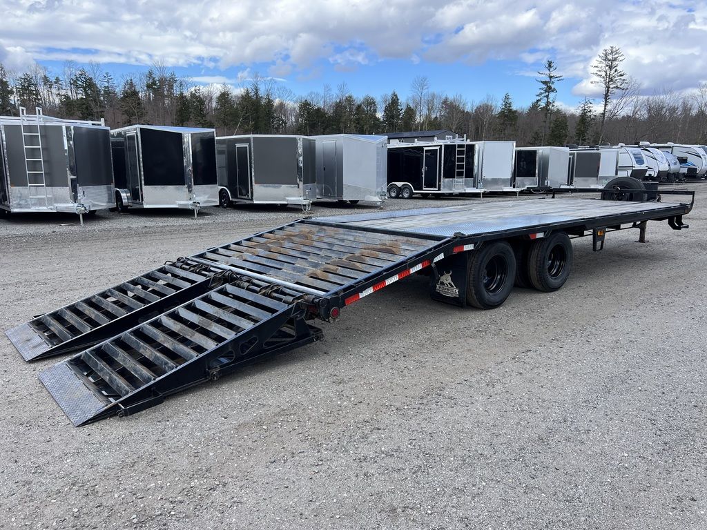 2DF748DD-57C2-40CB-B14A-E0946FEE42D5-1.jpg 2022 Iron Bull Trailers 8.5x25 22K Deckover Equipment Hauler w/Rampage Ramps - Image 1