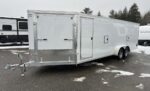 2024 E-Z Hauler 7x24 Aluminum 4-Place Drive In/Out w/Tapered Ramps, Rear Canopy