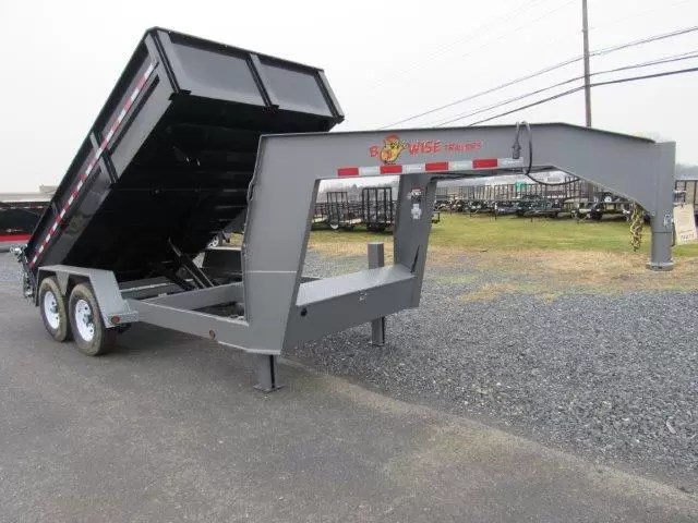 BWISE-7x14-Gooseneck-Dump-Trailer-Combo-Gate-Slide-Out-Ramps-Hydrualic-Jacks-4.webp BWISE 7x14 Gooseneck Dump Trailer w/ Combo Gate & Ramps (14.9K GVWR) - Image 1