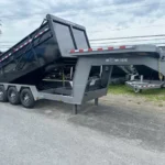 BWISE 7x16 Gooseneck Tri-Axle Dump Trailer for Sale