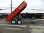 BWISE 7x14 Low Profile Dump Trailer w/ Ramps (15.4K GVWR)